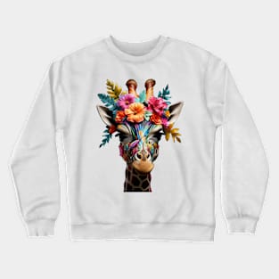 Vibrant little Giraffe Face Crewneck Sweatshirt